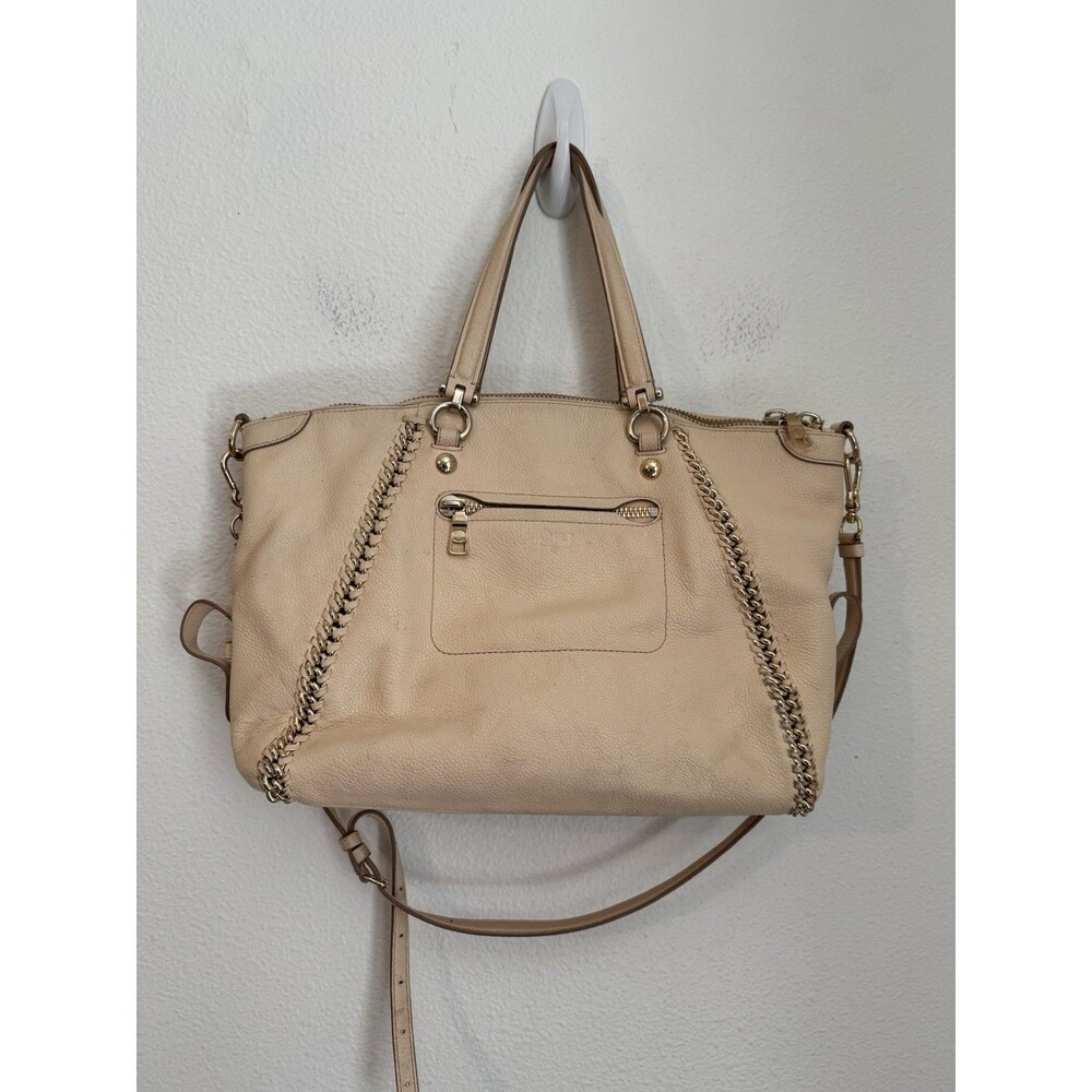 COACH Bag Handbag Whiplash Prairie Satchel Apricot Pebbled Leather